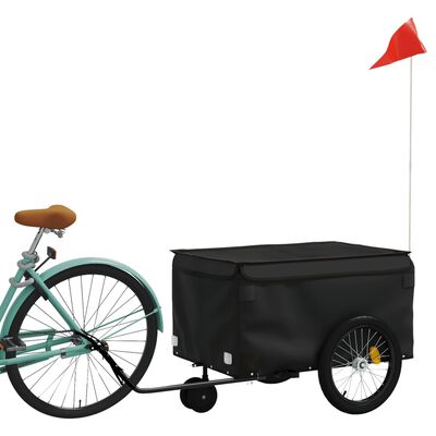 vidaXL Fietstrailer 30 kg ijzer zwart