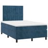 vidaXL Boxspring met matras fluweel donkerblauw 120x200 cm
