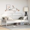 vidaXL Bedframe voor een daybed met hoofdeinde Wit 107 x 203 cm Staal
