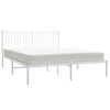 vidaXL Bedframe met hoofdbord metaal wit 160x200 cm