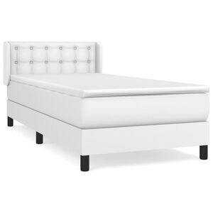 vidaXL Boxspring met matras kunstleer wit 80x200 cm