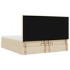 vidaXL Ottoman bed met matras en LED's 160x200cm stof cr&egrave;mekleurig