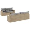 vidaXL 8-delige Loungeset met kussens poly rattan beige