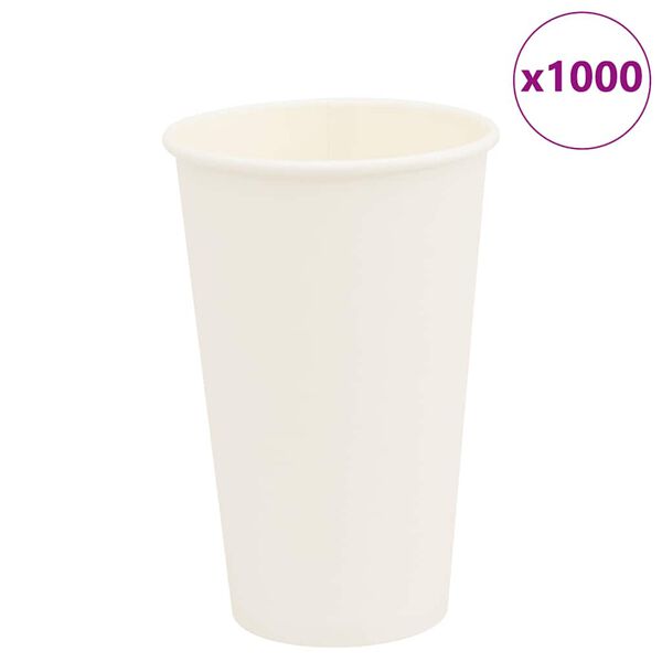 vidaXL Papieren koffiekopjes 1000 st 16oz 400 ml wit