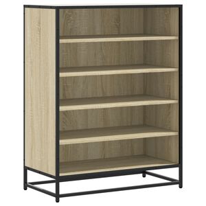 vidaXL Schoenenkast 75x38x97,5 cm bewerkt hout en metaal sonoma eiken