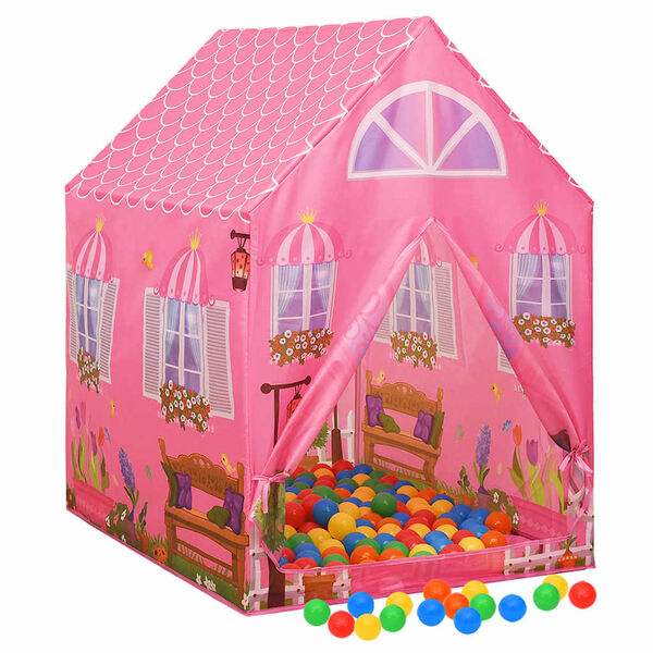 vidaXL Kinderspeeltent met 250 ballen 69x94x104 cm roze