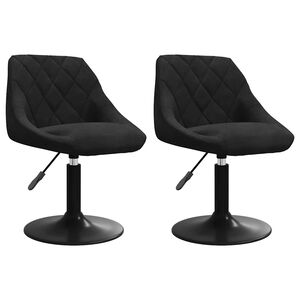 vidaXL Eetkamerstoelen draaibaar 2 st fluweel zwart
