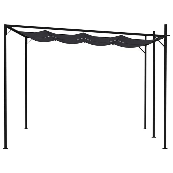 vidaXL Prieel met uittrekbaar dak 400x300x233 cm antracietkleurig