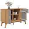 vidaXL Dressoir OLDEN 114x43x73,5 cm massief grenenhout grijs en bruin