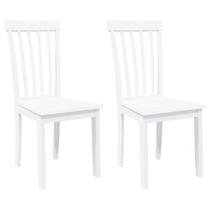 vidaXL Eetkamerstoelen 2 st massief hout rubber wit