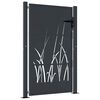 vidaXL Poort 100x150 cm met grasontwerp staal antracietkleurig