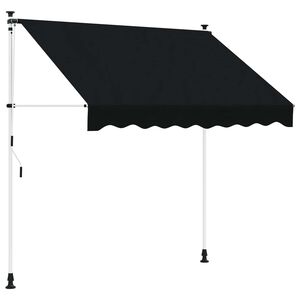vidaXL Handmatig uitschuifbare luifel Zwart 400 cm