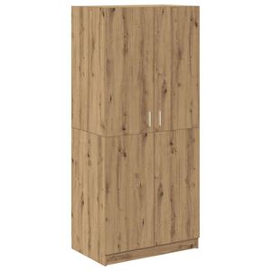vidaXL Kledingkast 90x52x200 cm bewerkt hout artisanaal eikenkleur