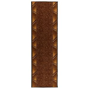 vidaXL Tapijtloper FLORNES Geweven Bruin Zigzag 67 x 150 cm PP 7 mm