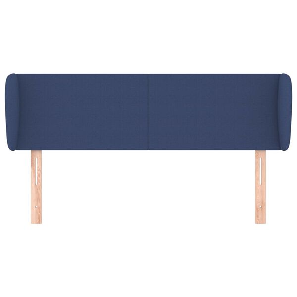 vidaXL Hoofdbord met randen 147x23x78/88 cm stof blauw