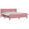 vidaXL Bedframe met matras met hoofdeinde Roze 200 x 200 cm Fluweel