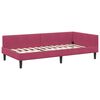 vidaXL Hoekbedframe Wijnrood 100 cm x 200 cm VelvetenPlywood