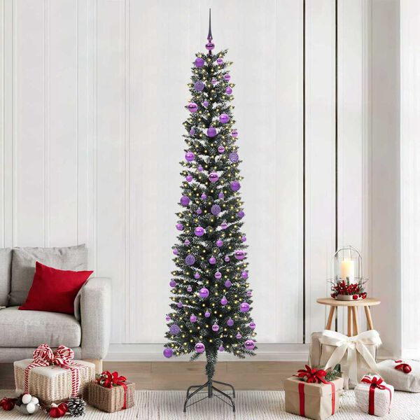 vidaXL Kunstkerstboom met 300 LED Groen 240 cm PVC en Plastic en Staal