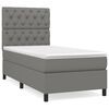 vidaXL Boxspring met matras stof donkergrijs 80x200 cm