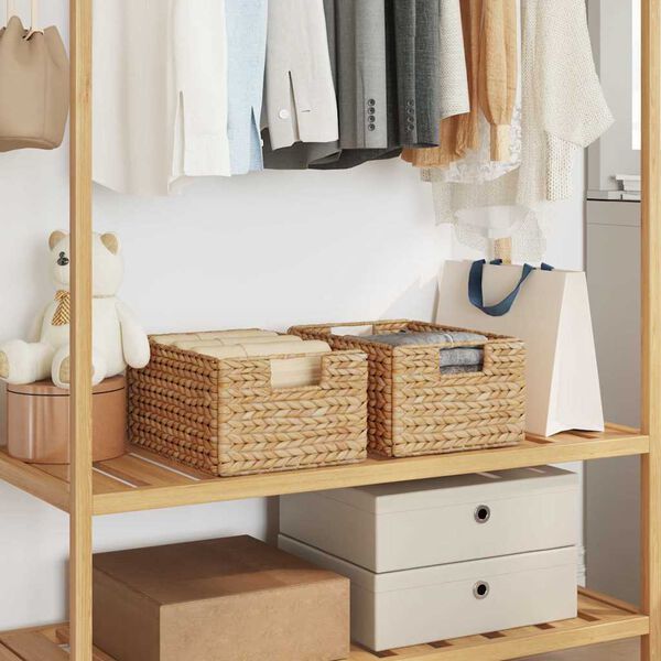 vidaXL Opslagmanden 2 pcs Naturel 35 x 25 x 17 cm Waterhyacint