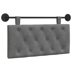 vidaXL Hangend hoofdbord Met LED-verlichting Donkergrijs Fluweel