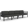 vidaXL 4-delige Loungeset met kussens aluminium antracietkleurig