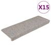 vidaXL Trapmatten zelfklevend 15 st sisal-look 65x21x4cm zilverkleurig