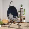 vidaXL Hangende Egg Chair met standaard antraciet stof en staal