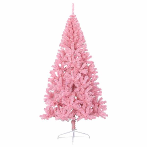 vidaXL Kunstmatig Voorverlicht Kerstboom met 300 LED Roze 240 cm PVC