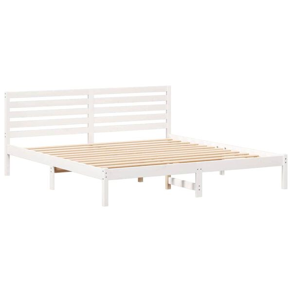 vidaXL Bedframe met hoofdeinde Wit 180 x 200 cm Massief grenenhout
