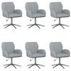 vidaXL Draaiende Bureaustoelen 6 st Stof 54 x 58 x 90 cm Lichtgrijs