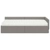 vidaXL Hoekbedframe met Matras Anders met hoofdeinde 2 pcs Taupe Stof