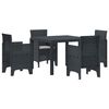 vidaXL Tuin Eetset 5 st Antraciet Polypropyleen