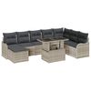 vidaXL Tuin Sofa Set met kussen 9 pcs Lichtgrijs Poly riet