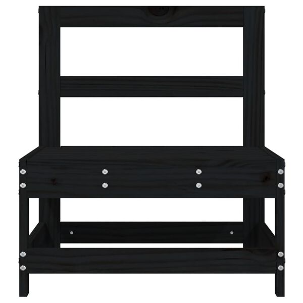 vidaXL Tuinmiddenbank massief grenenhout zwart