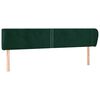 vidaXL Hoofdbord met randen 183x23x78/88 cm fluweel donkergroen