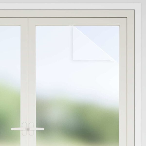 vidaXL Raamfolie mat 60x500 cm PVC wit