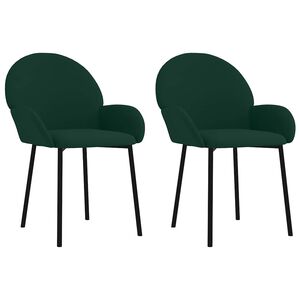 vidaXL Eetkamerstoelen 2 st fluweel donkergroen