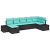 vidaXL Tuin Sofa Set 7 st Zwart poly rattan