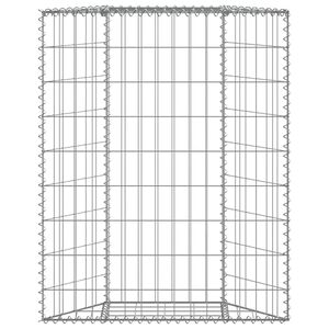 vidaXL Gabion plantenbak trapezium 80x20x100 cm gegalvaniseerd staal