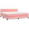vidaXL Boxspring met matras fluweel roze 200x200 cm