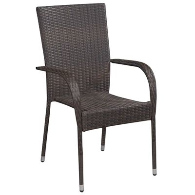 vidaXL 5-delige Tuinset poly rattan bruin