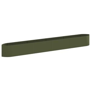 vidaXL Verhoogd Tuinbed Olijfgroen 380 x 40 x 40 cm Staal