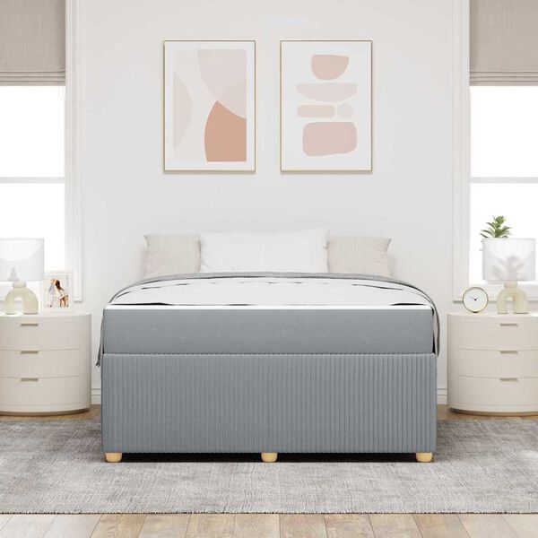 vidaXL Bedframe met matras met matras Lichtgrijs 140 x 200 cm Stof