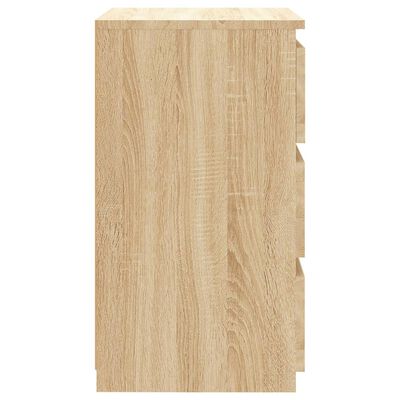 vidaXL Nachtkastje 40x35x62,5 cm bewerkt hout sonoma eikenkleurig