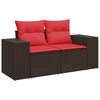 vidaXL 6-delige Loungeset met kussens poly rattan acacia bruin