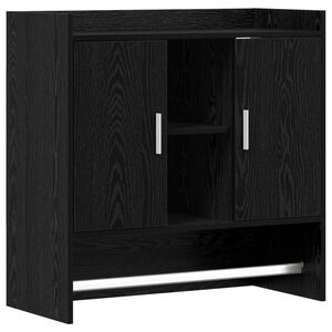 vidaXL Wandplank Muurmontage Zwart eiken 80 x 36 x 80 cm Bewerkt hout