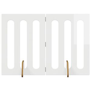 vidaXL Opvouwbaar huisdierhek 2 pcs Hoogglans Wit 100,5 x 38 x 70 cm