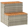vidaXL Hottub-opstap 50x50x50,5 cm poly rattan&massief acaciahout