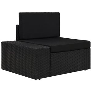 vidaXL Hoekbank met rechterarmleuning sectioneel poly rattan zwart